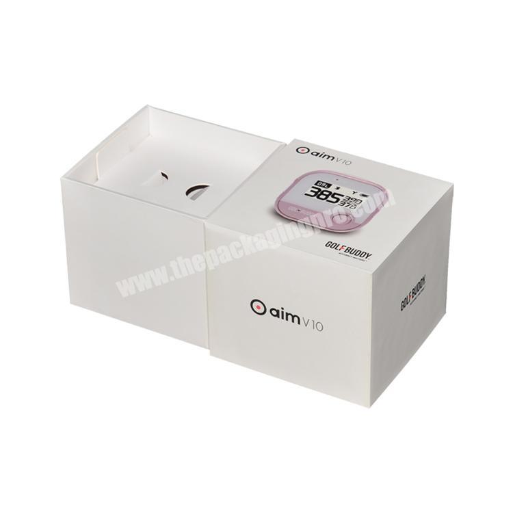Custom Logo Matte White Lid and Base Gift Box Electronic Packaging With Cardboard Holder