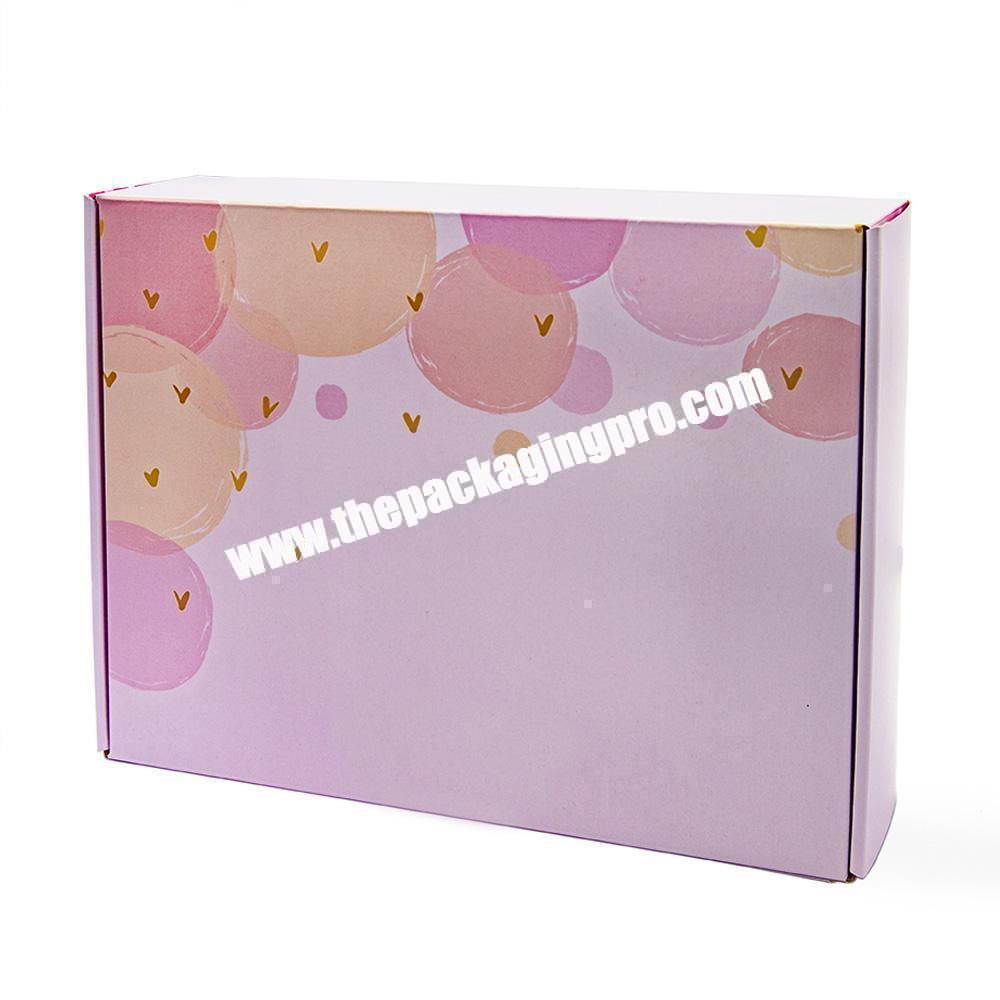 Custom Logo Pink Corrugated Cardboard Paper Clothing Packaging Mailer Postal Shipping Box