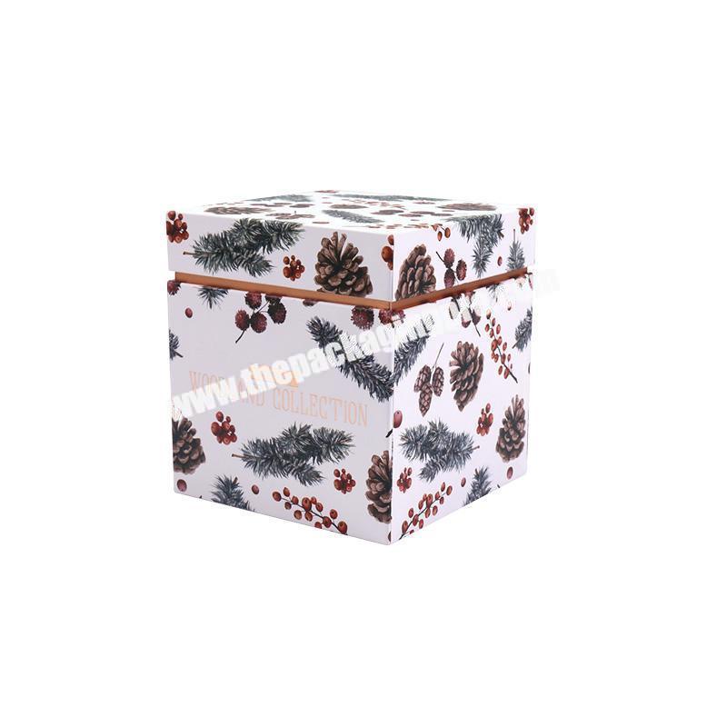 Custom Logo Printed Christmas Promotional White square box for candle