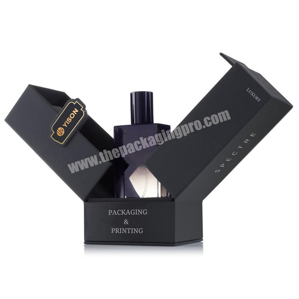 Custom Logo Printing Rigid Paper Oud Essential Oil Attar Black 100ml bottle Parfum Perfume Attar Gift Packaging Box
