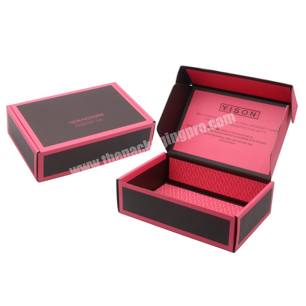 Custom Logo Red Cosmetics Shipping Boxes Packaging Rose Red And Black Mailer Dilivery Boxes