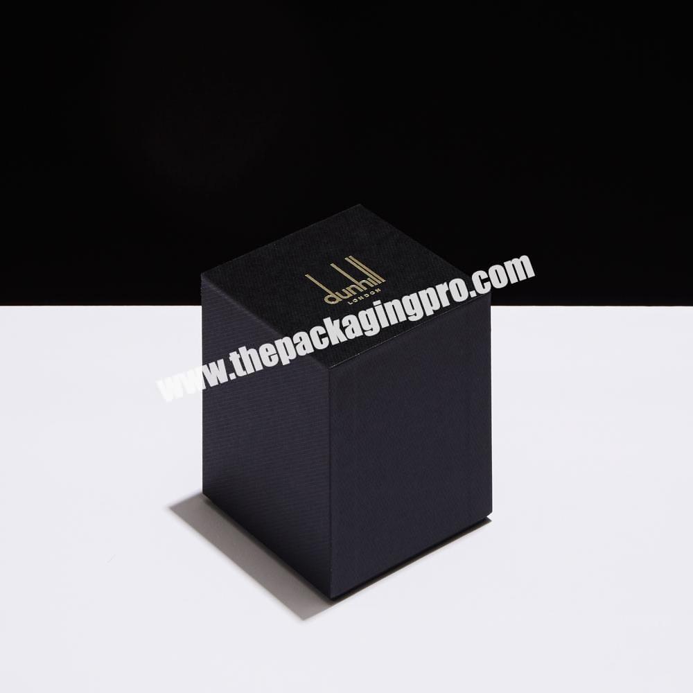 Custom Logo Texture Paper Packaging Black Lid And Base Rigid Gift Boxes For Jewelry