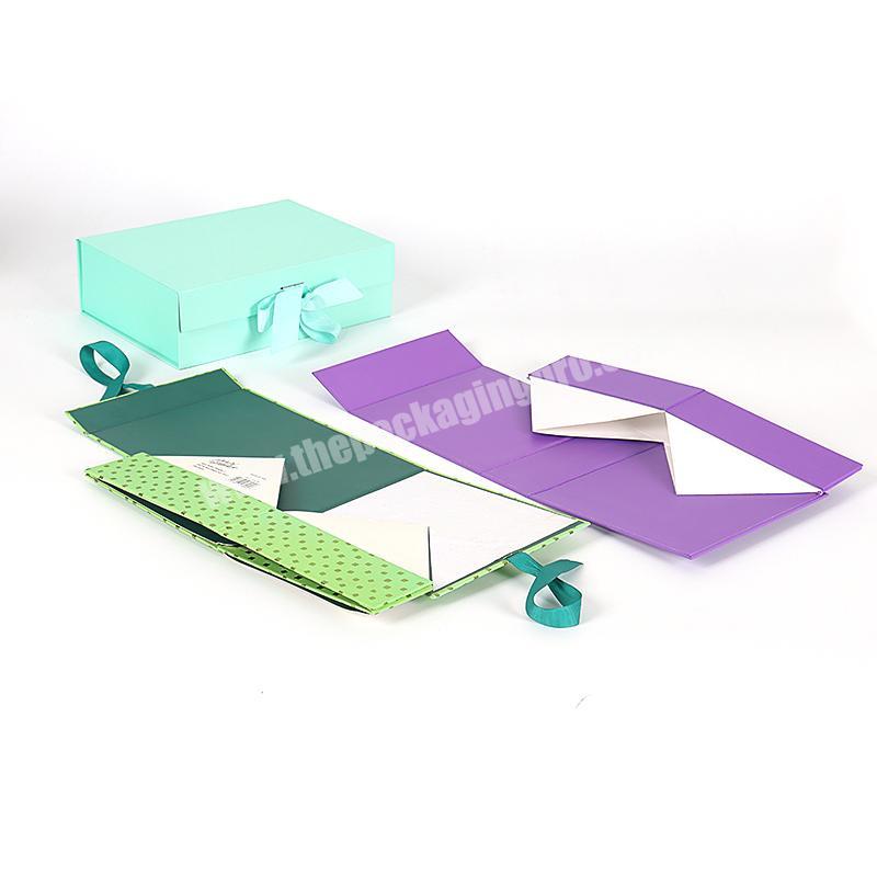 Custom Logo Unique Dress Shirts Shoes Deep Folding Gift Box Folding Magnetic Gift Package Box With Ribbon Tie