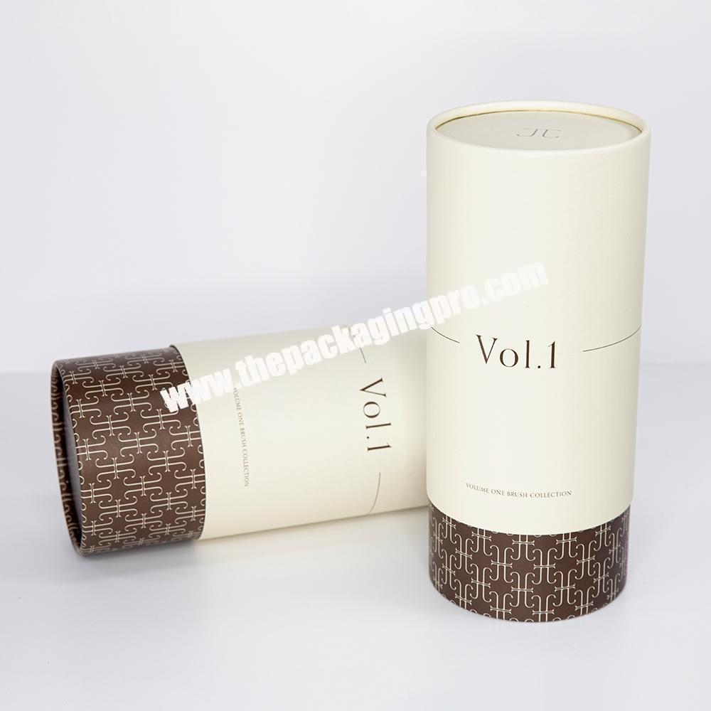 Custom Logo White Cardboard Paper Round Tube Tea Packaging Cylinder Gift Box
