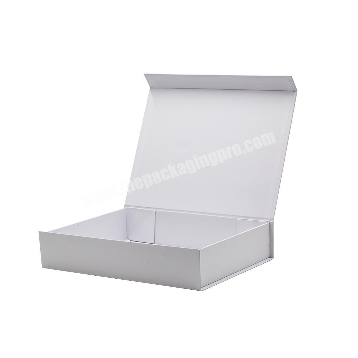 Custom Logo White Rigid Paperboard Hard Gift Box With Magnetic Closure Lid