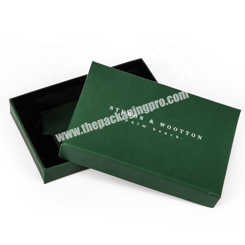 Custom Logo green Lid Top Cover and Base Bottom 2 Pieces Apple Type Cover and Tray Rigid Gift Paper Packaging Box for cards