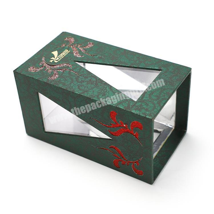 Custom Luxury Big Rigid Perfume Packaging Cardboard Gift Box with Acrylic Clear Window