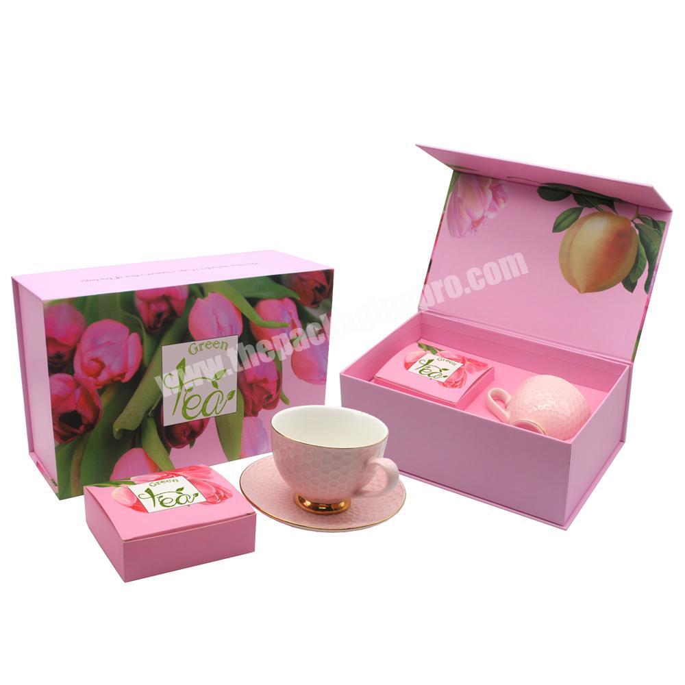 Custom Luxury Cardboard Empty Packing Paper Mug Tea Bag Set Gift Box Paper Tea Packaging Box