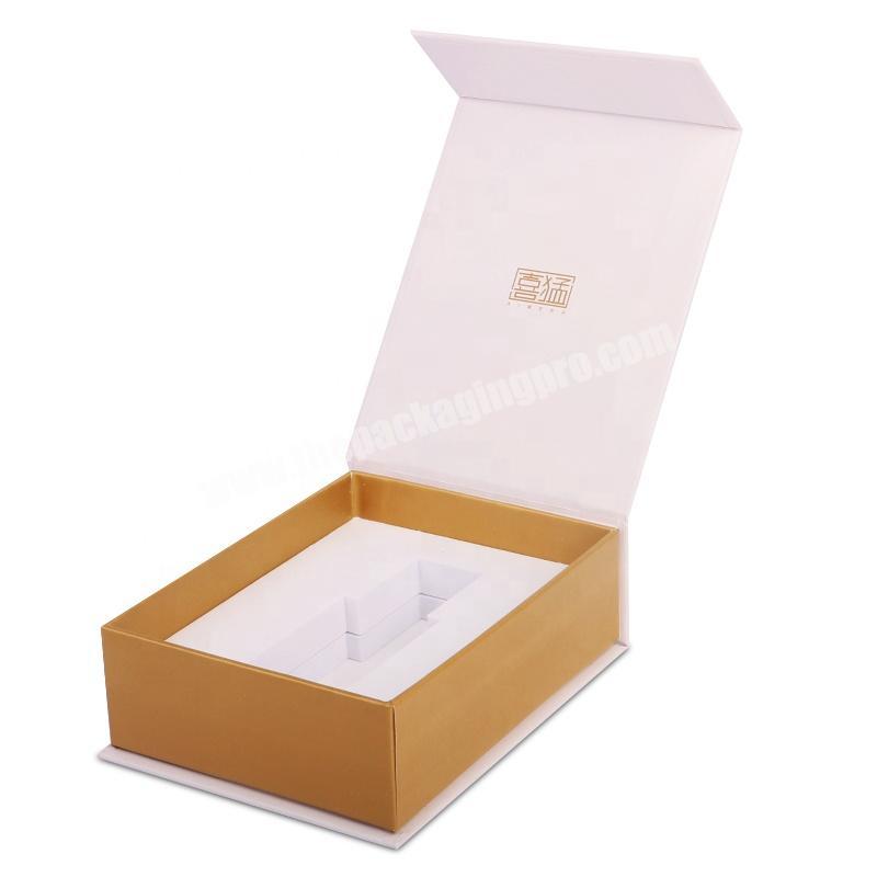 Custom Luxury Cardboard boxes design your logo gift Packaging white Magnetic Gift Boxes with White EVA