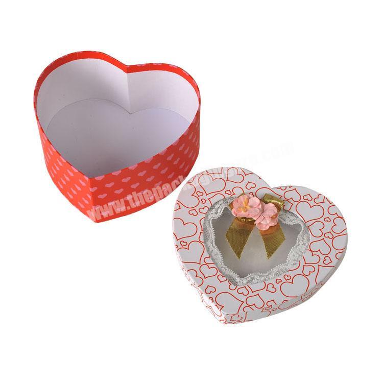 Custom Luxury Flowers Printed Chocolate Packaging Heart Shape Cardboard Gift Box