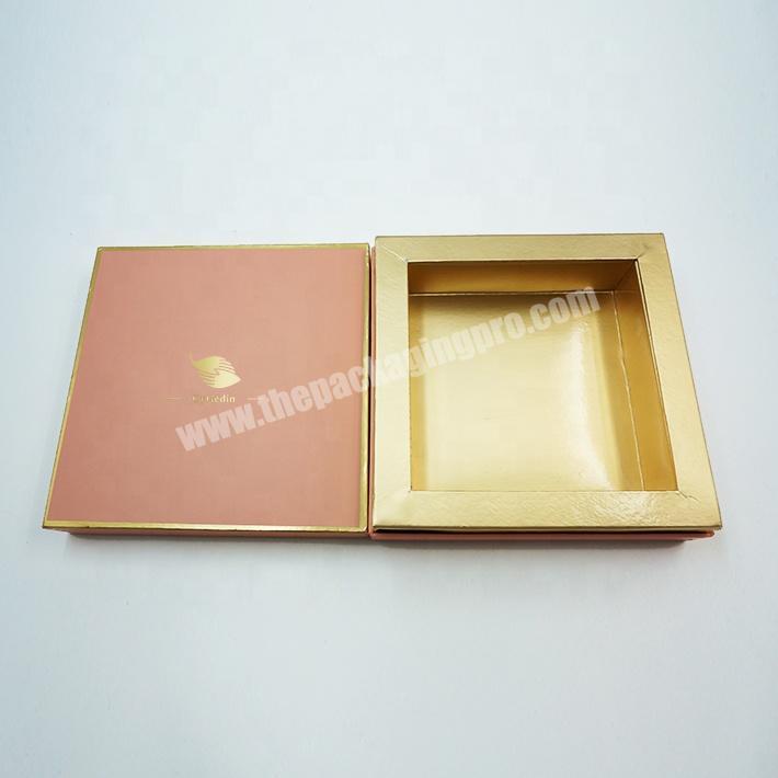 Custom Luxury Glod Color Top And Base Gift Box With Logo Printing Cosmetic Packaging Box