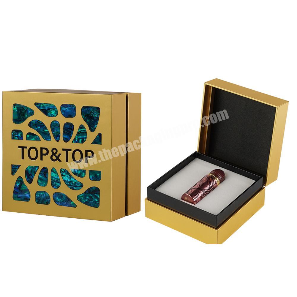 Custom Luxury Perfume Box Square Rigid Cardboard Paper Clamshell Packaging Box for Cosmetic Bottles