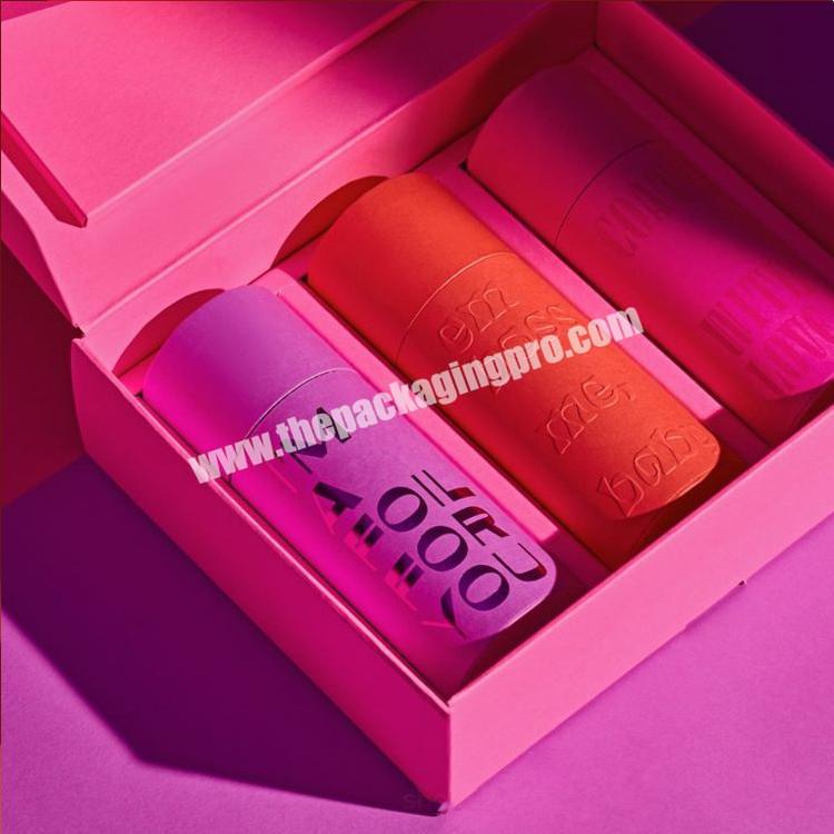 Custom Luxury Personality Desgin cylinder Cosmetic Essential oils Skincare Eyeliner Cardboard Round Paper tube Packaging box