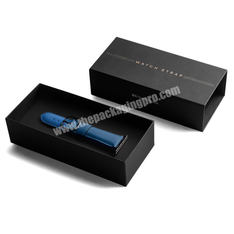 Black Leather Watch Strap, For Fashion, Packaging Size: Box