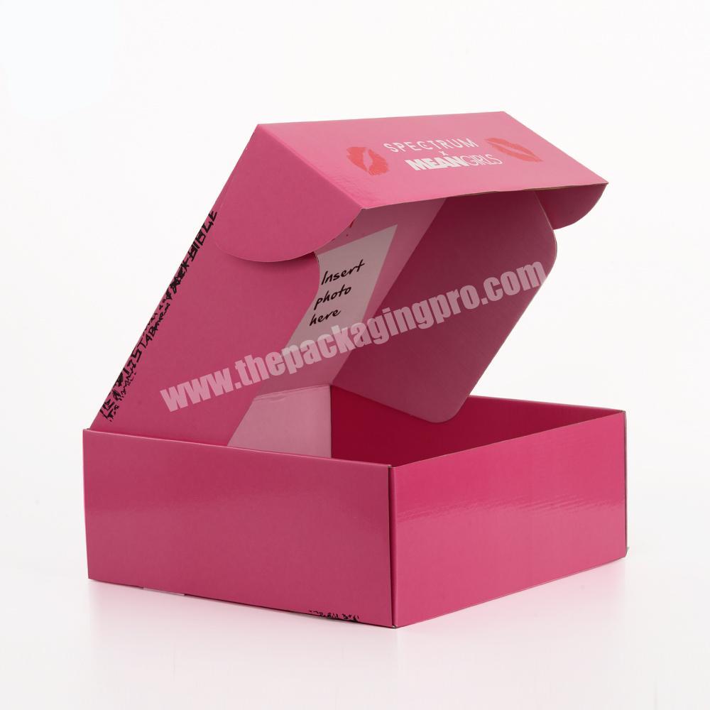 Custom Luxury boite carton personnalisable pink corrugated boxes for shipment