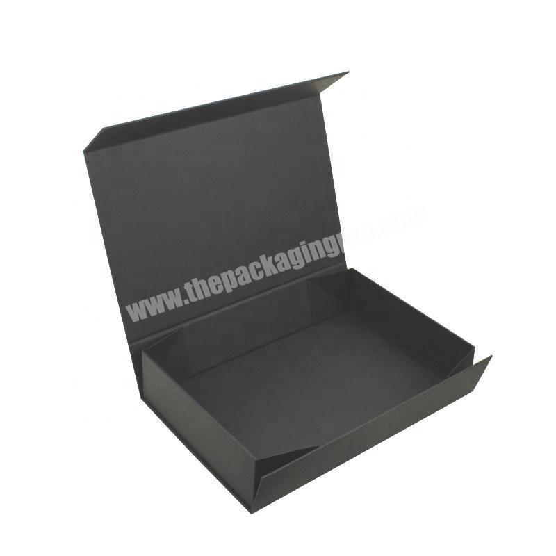 Custom Matte Magnetic Folding Gift Box With Handle Black Christmas Foldable Boxes With Lid