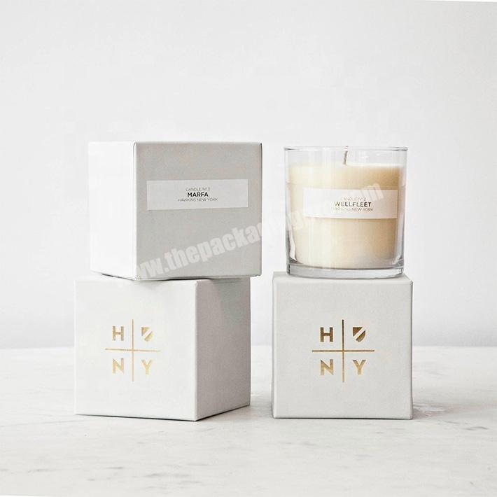 Custom Matte White Candle Gift Package Box with Logo Foil
