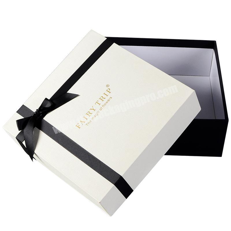 Custom Packaging Luxury White men Belt Wallet Packing Gift Boxes Gold Foil Logo Women Silk Scarf Clothes Paper Box