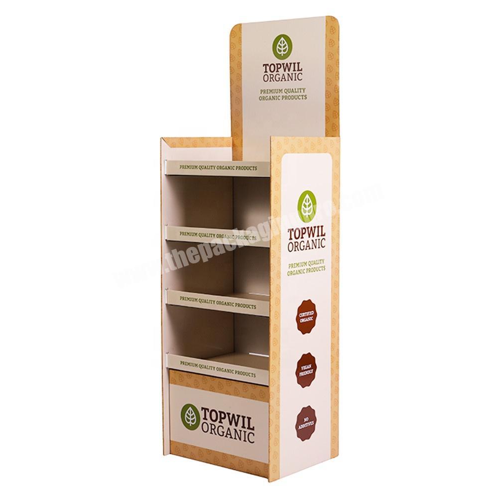 Custom Paper Corrugated Retail Cardboard Display Rack  Display Shelves For Supermarket