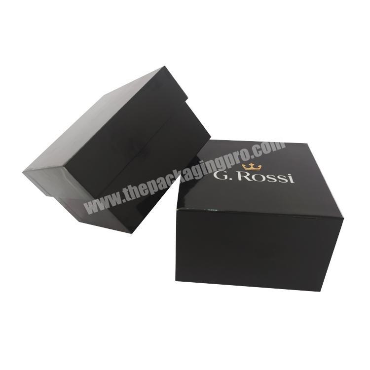 Custom Printed Glossy Black Watch Packaging Box,Paper Box for Jewelry Packaging with Lid