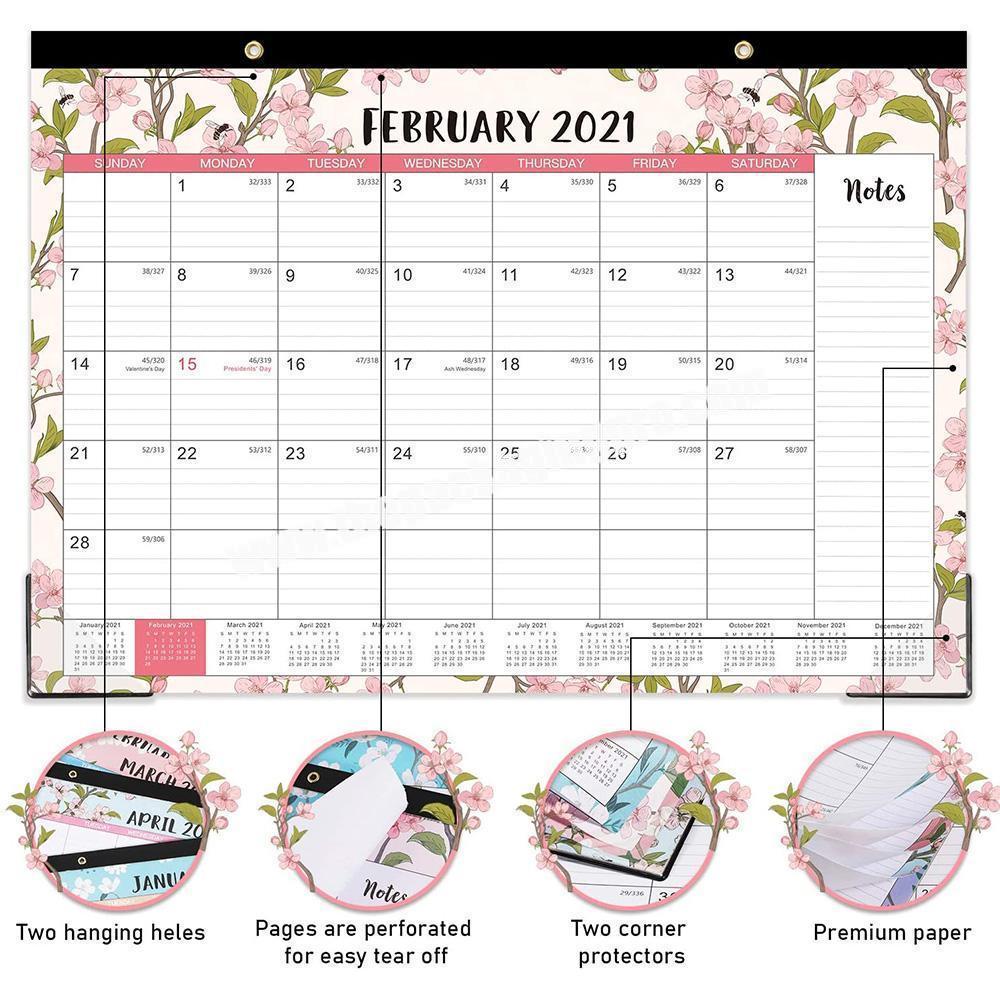 custom Custom Printed Hanging Monthly Wall Desk Academic Tear Off Calendar Planner 
