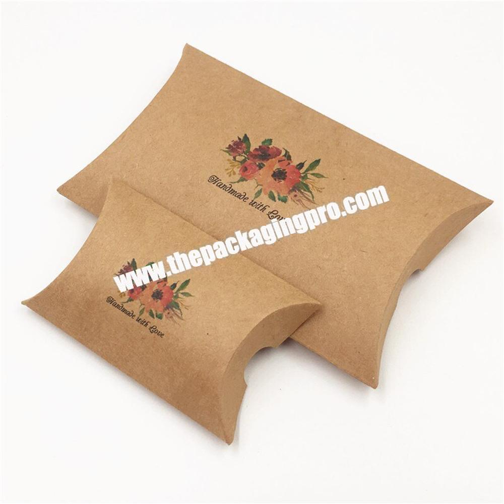 Custom Printed Kraft Paper Packaging Folding Candy Pillow Gift Boxes