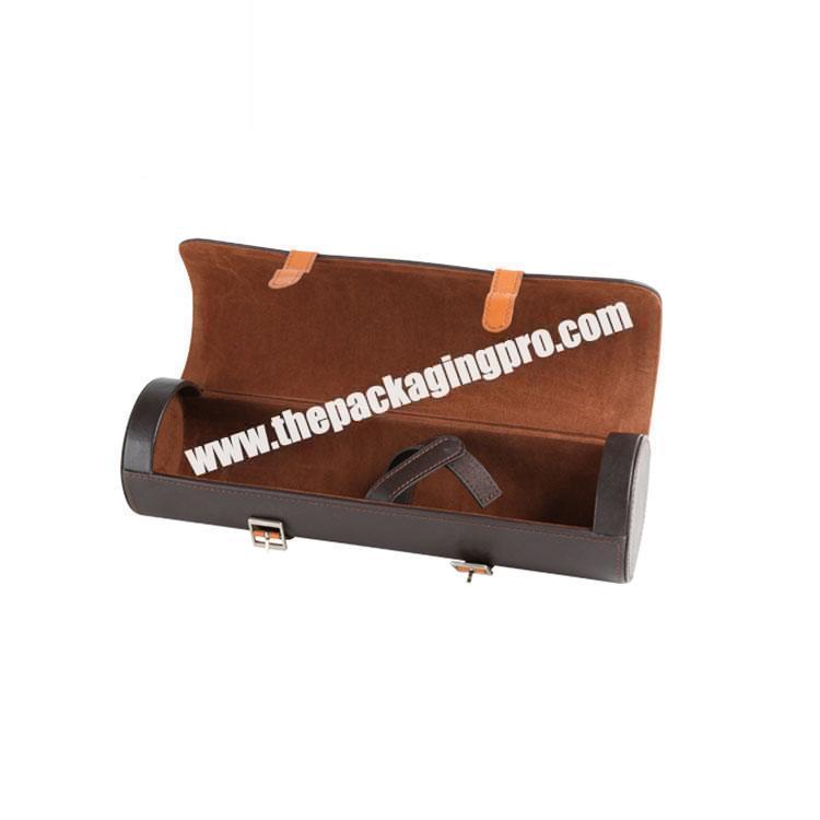 High quality custom logo promotional leather Red Wine packaging Storage Case Gift Box