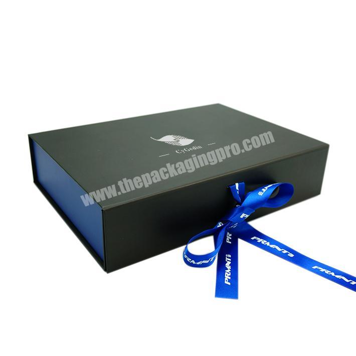 Custom Printing Folding Cardboard Box  Closures Magnetic Cosmetic Paper Packaging Gift Boxes with Ribbon
