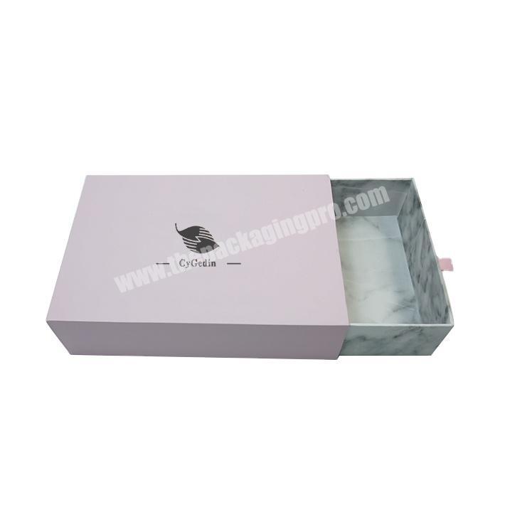 Custom Printing Hard Rigid Cardboard Luxury Sliding Box With Ribbon Rope Gift Drawer Box Packaging