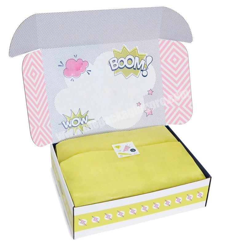 Baby Kids Clothes Wholesale Customized CMYK Printing Corrugated Paper Shipping Boxes For Children Dress Clothing