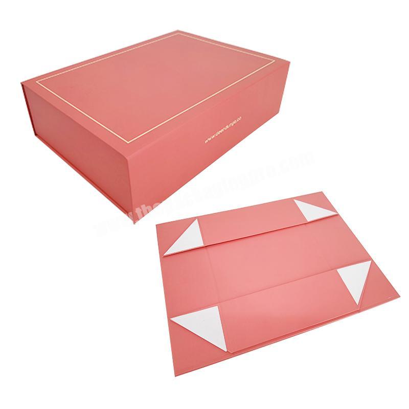 Custom Printing Rigid Folding Paper Box Luxury Gift Packaging Cardboard Box Foldable Magnetic Pink Gift Box Cosmetic Packaging