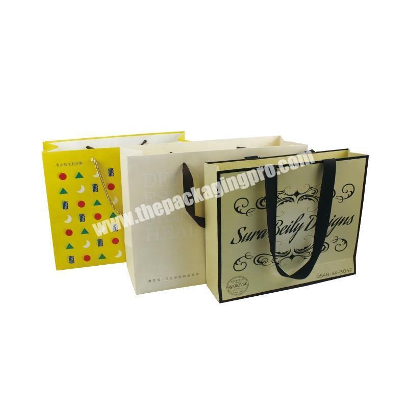 Custom Private Clothes Herringbone Handle Jewelry Shopping Bag Logo Paper Present Bags Paper Gift Bags