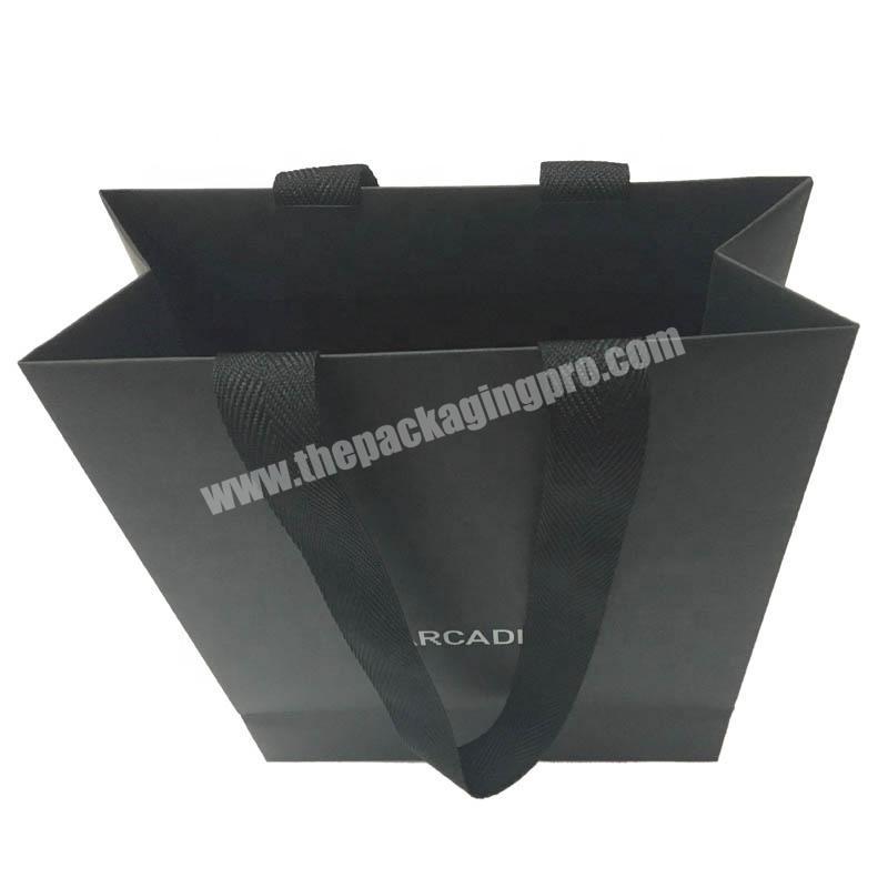 Custom Private Logo Personalized Luxury Shopping Paper Bag Clothing Tote Gift Paper Bags With Ribbon