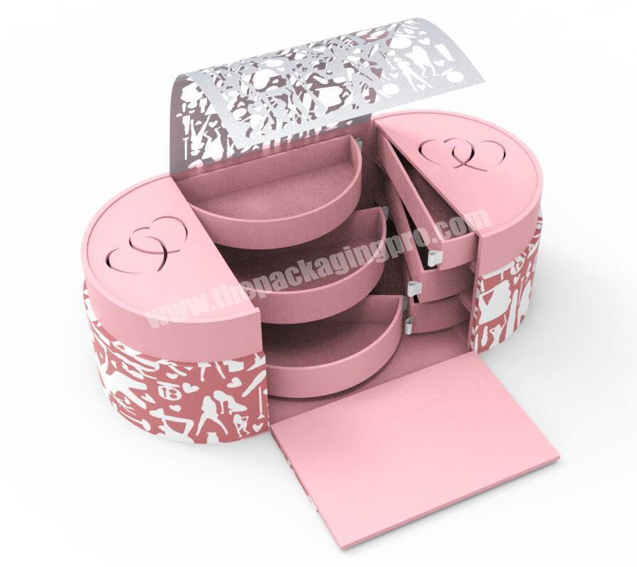 Custom Recycled Creative 3 Layers Drawer Rigid Jewelry Storage Paper Box