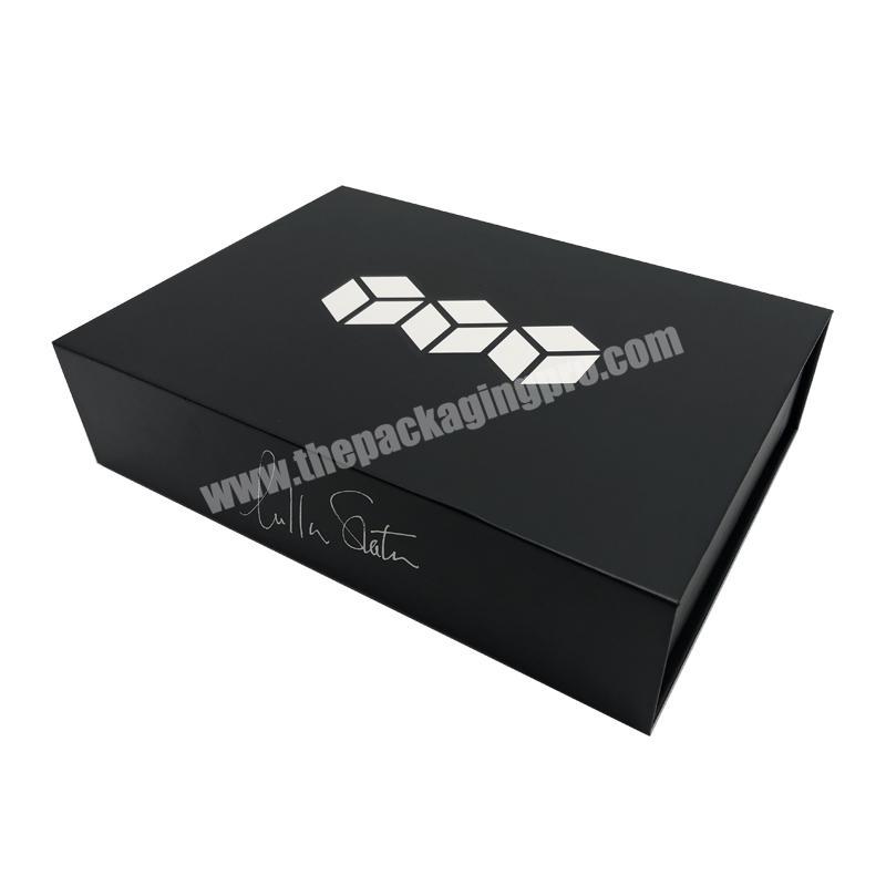 personalize Custom Rigid Black Cardboard Box Apparel Shoes Makeup Product Magnet Gift Box Paper Packaging Box with Magnet Lid