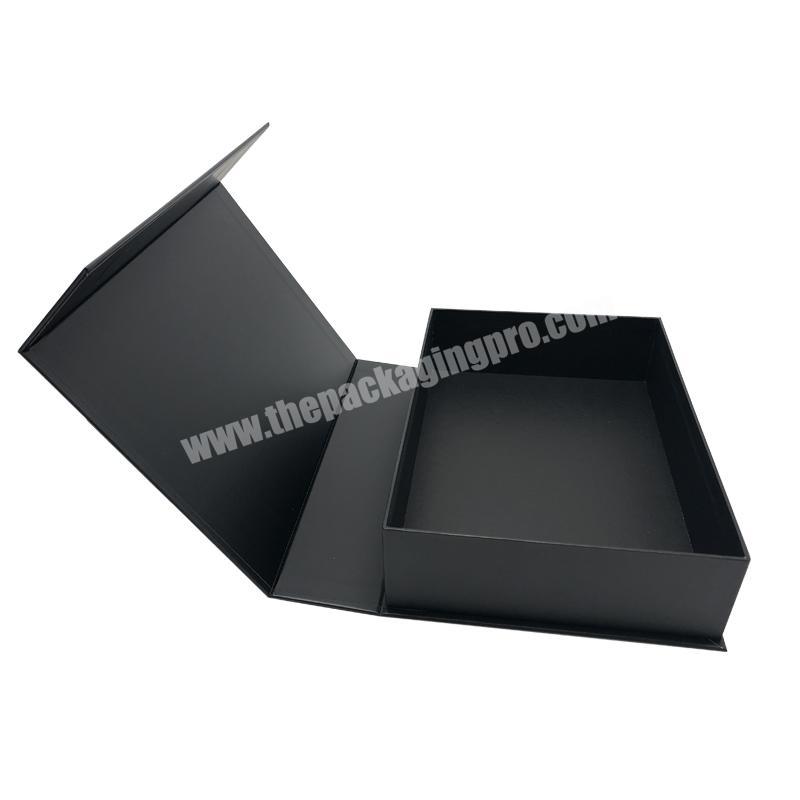 custom Custom Rigid Black Cardboard Box Apparel Shoes Makeup Product Magnet Gift Box Paper Packaging Box with Magnet Lid 