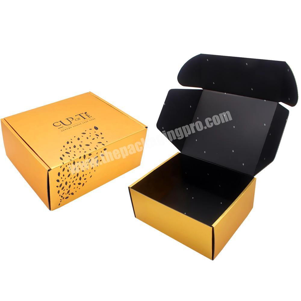Custom Rose Gold Packing Gift Boxes Gold Shipping Boxes