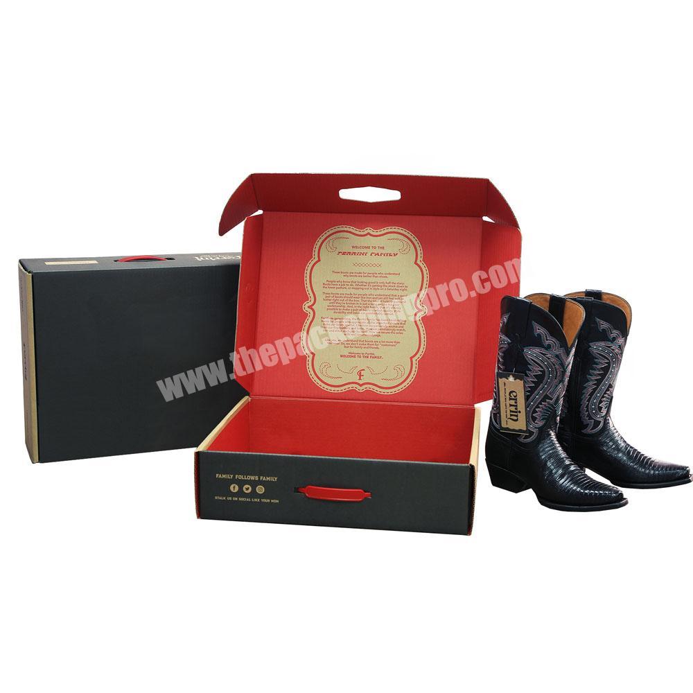 Custom Scatola Scarpe Cowboy Boot Shoe Shipping Packaging Boxes For Boots