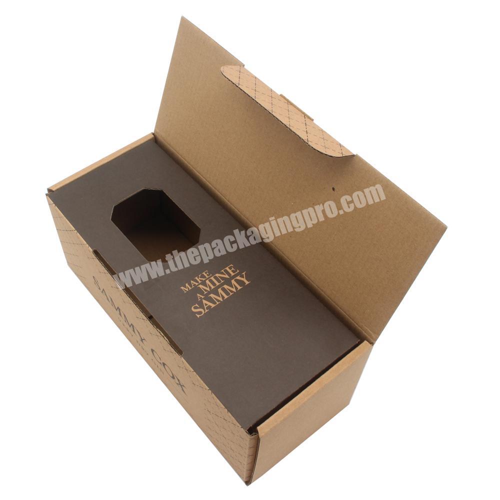Custom Single Bottle Wine Glass Currated Packaging Boxes Kraft Wine Box