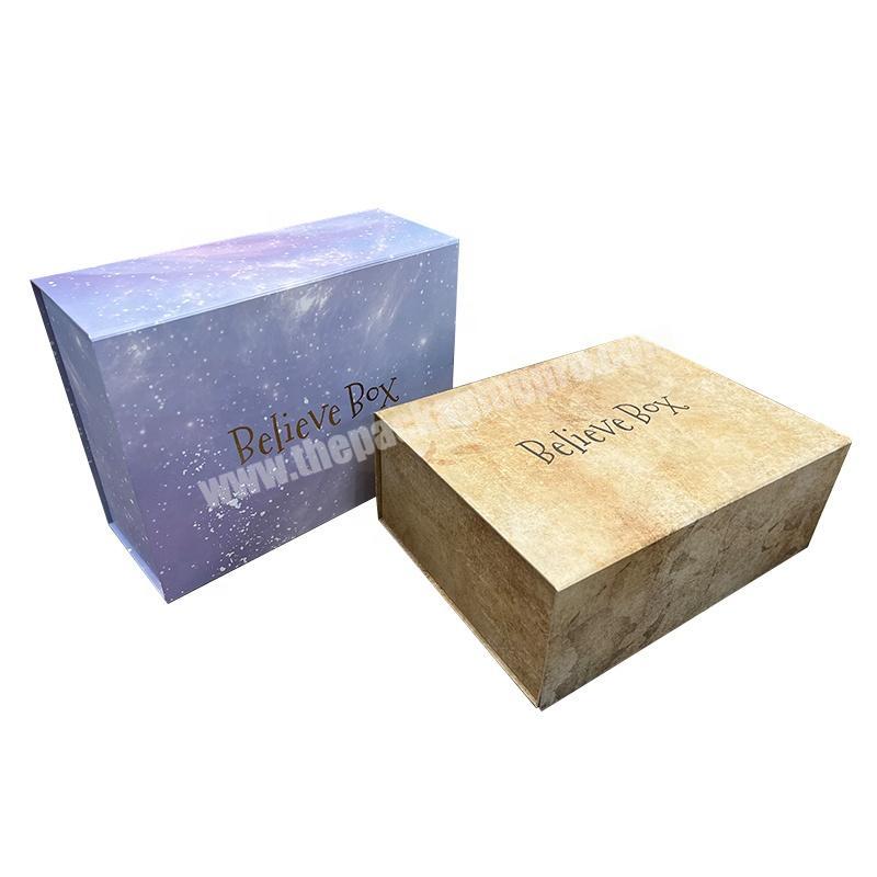 Custom Size Foil Logo Fairy Style Packing Foldable Gift Box