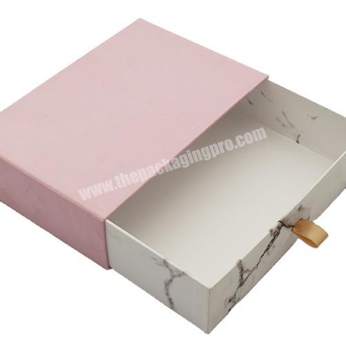 Custom Size Rigid Luxury Slide Paper Packaging Box With Ribbon Perfume Gift Drawer Boxes For Cosmetics Wine Inserts Match Box