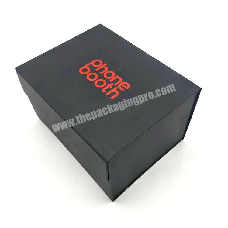 Custom Square Black Flap Cardboard Paper Folding Magnetic Closure Gift Box