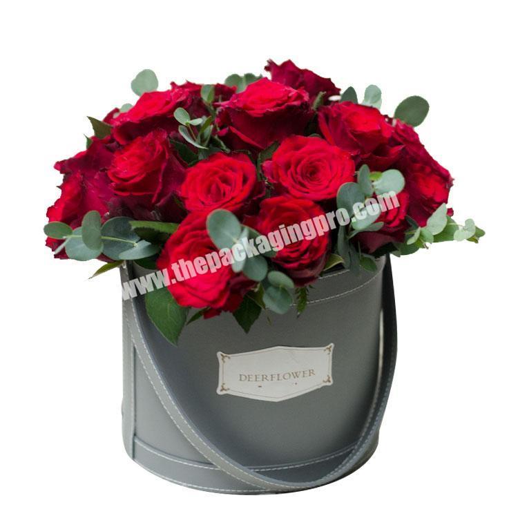 Custom Wedding Gift Luxury Round Rose Flower Box With Lid Gift Packaging