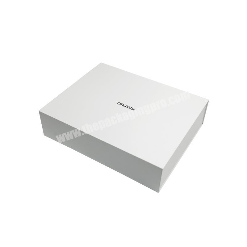 Custom White Color With Black Logo Glossy Lamination Collapsible Storage Folding Gift Box