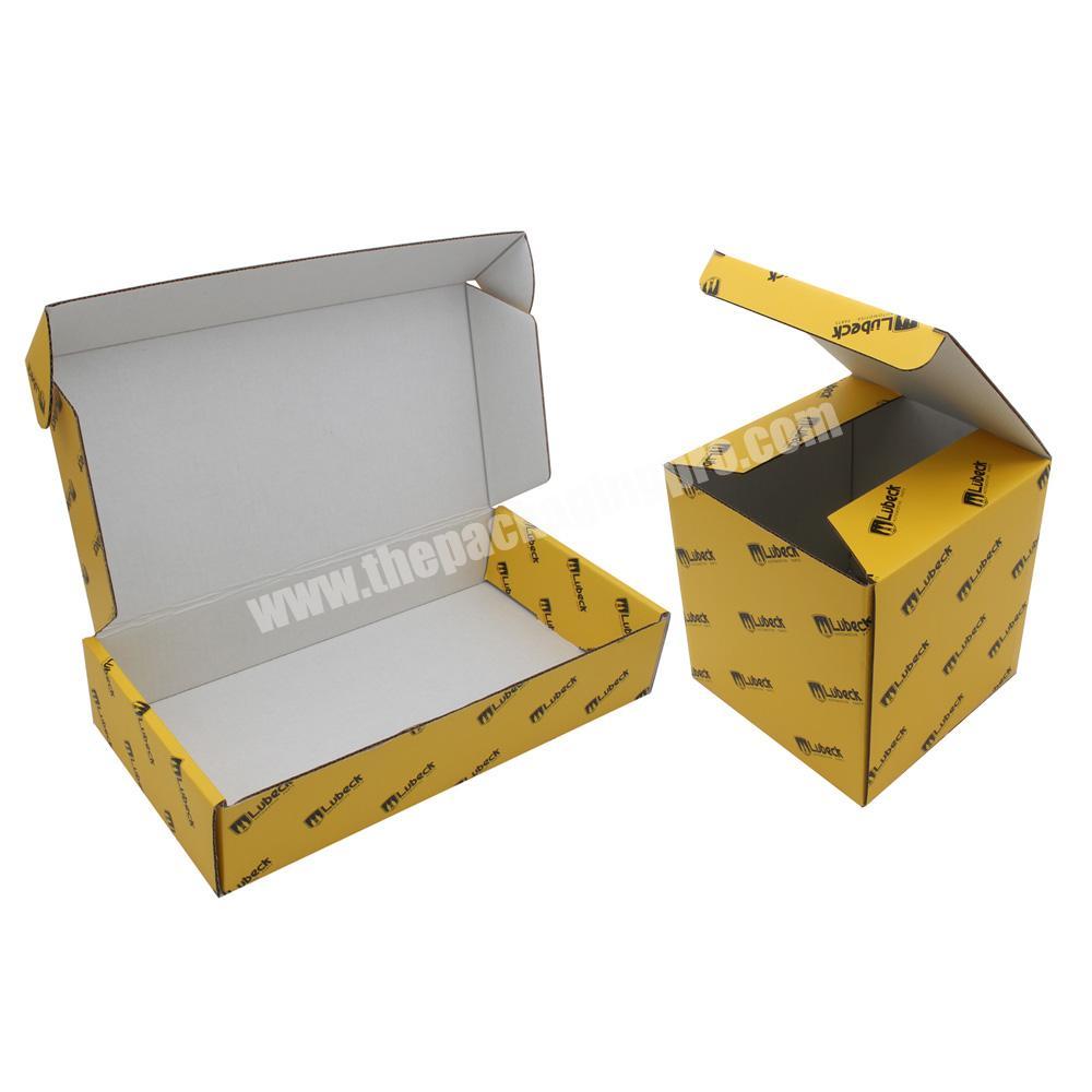 Custom Yellow Packaging Paper Shiping Boxes scatole di cartone Mailer Yellow Shipping Boxes