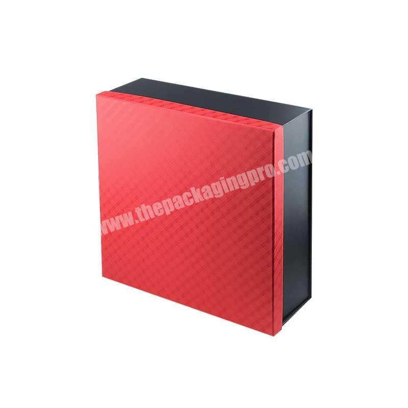 Custom black foldable base lift off lid folding hamper gift box packaging