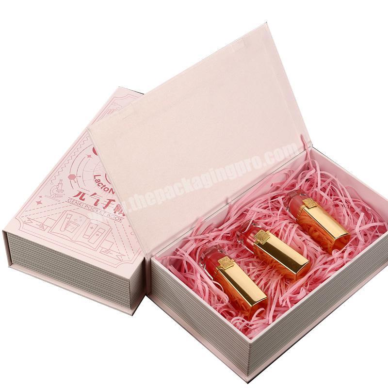 Custom book shape paper box gift makeup packaging for cosmetic set