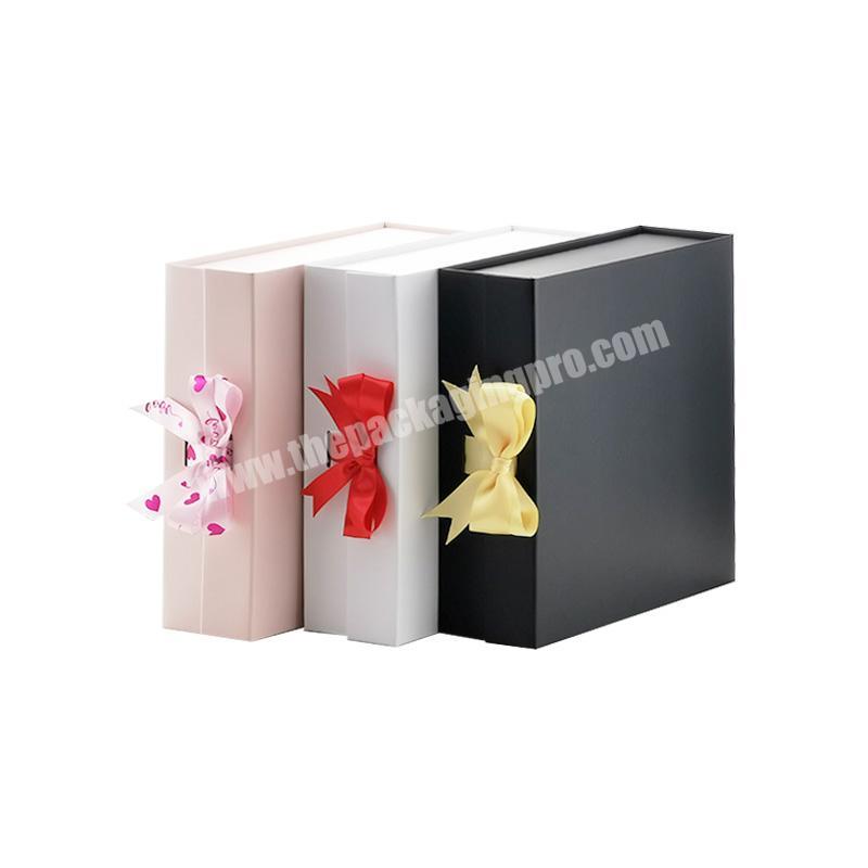Custom bulk packaging wholesale luxury retail folding gift boxes with ribbon
