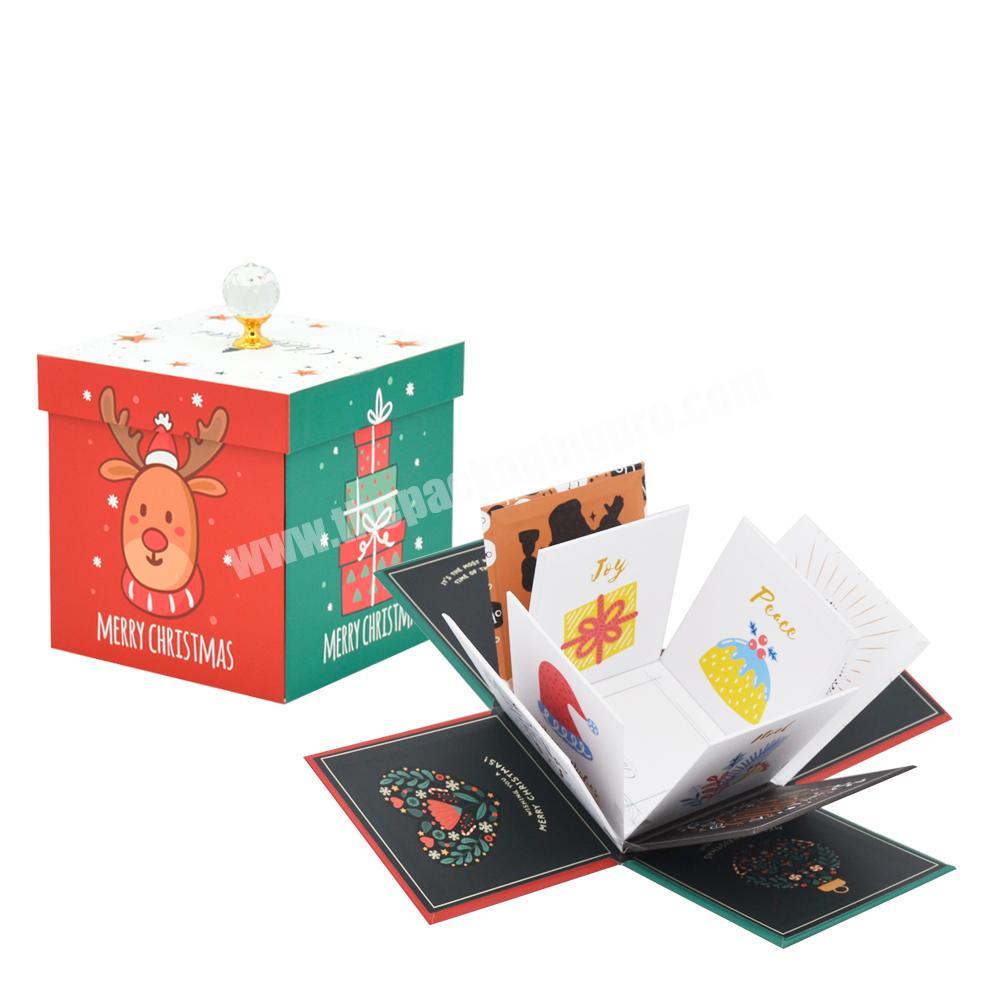 Custom cardboard explosion box valentine surprise gift diy love apple christmas gift surprising gift box design explosion box