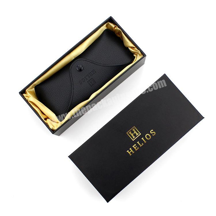 Custom case for glasses sunglasses hard cardboard paper packaging box with silk cloth insert